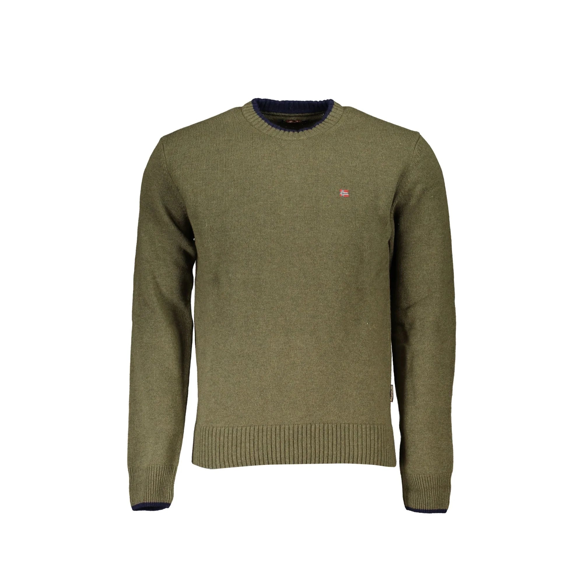 Napapijri Maglione Uomo Verde Ricamo Maglie - foto prodotto